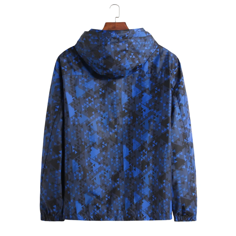 Куртка-бомбер мужская с капюшоном Повседневная ветровка на молнии тонкая