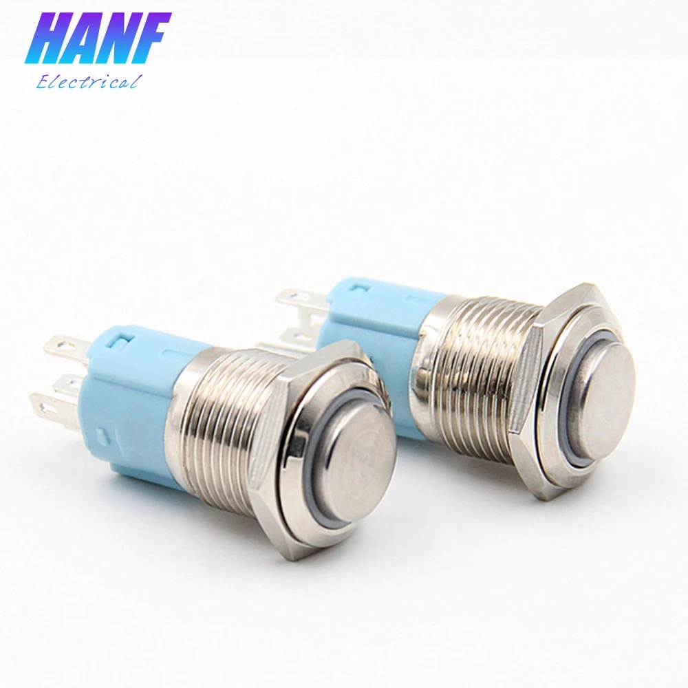 1 шт. 16 мм металлический кольцевой кнопочный переключатель кольцо LED 5 в 12 В 24 220