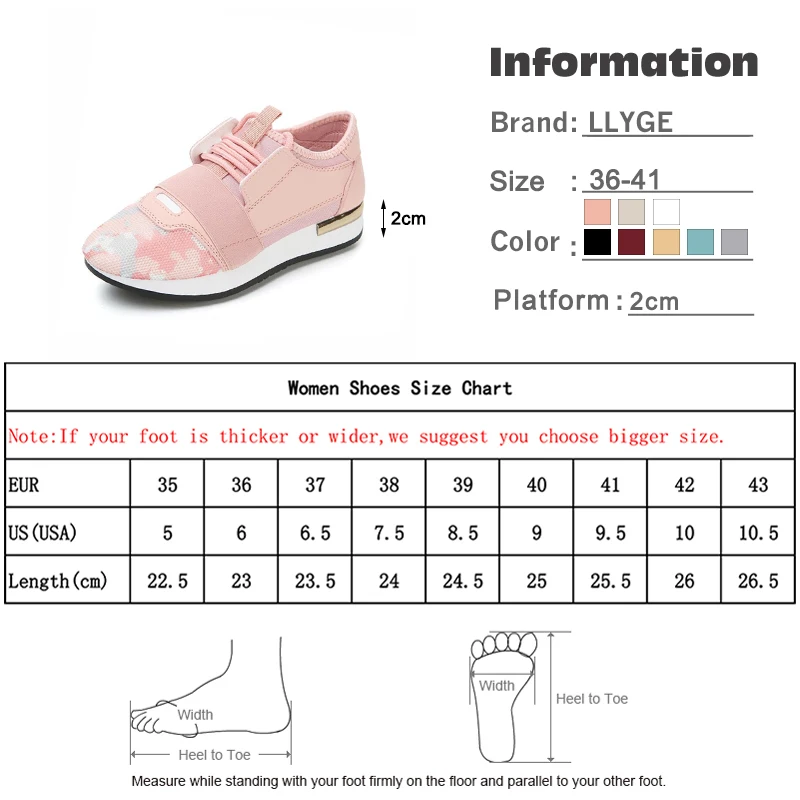 

New Sneakers Women Lace Up PU Mesh Breathable Platform Shoes Ladies Trainers Chaussure Female Fashion Women Casual Shoes