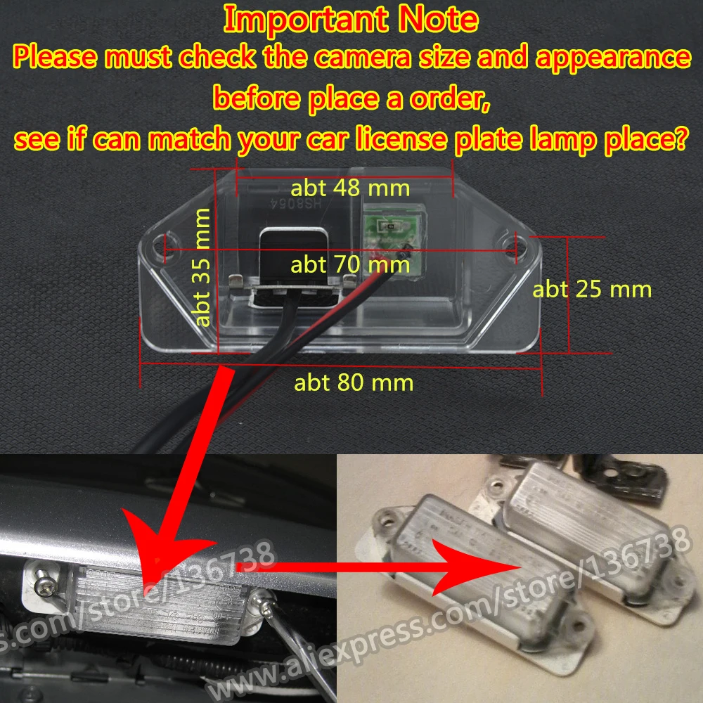 HD Dynamic Trajectory Tracks Rear View Reverse Camera for Mitsubishi Lancer 2002 2003 2004 2005 2006 2007 2008 2009 2012 Monitor |