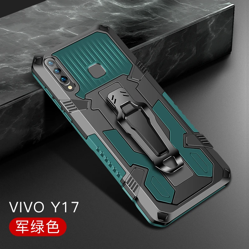 

Armor Case For VIVO Y11 Y12 Y15 Y17 2019 Case Shockproof Belt Clip Holster Cover For VIVO Y11 Y12 Y15 Y17 2019 Coque funda