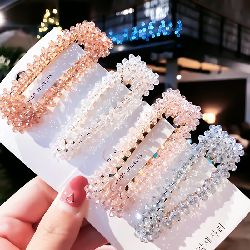 Bling хрустальные шпильки для волос новые INS заколки женщин модные аксессуары