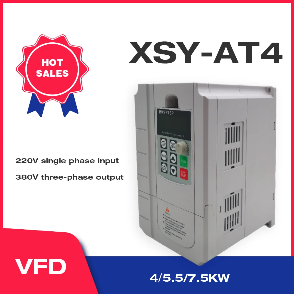 CoolClassic VFD Inverter 5.5KW 220V In and 380V Out Single Phase 220V Household Electric Input and Real Three-Phase 380V Output