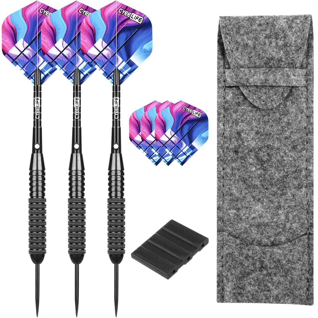 CyeeLife 26 Gram Darts steel tip with Dart bag&ampExtra Standard Flights&ampPlastic accessory Hourse set 3Packs | Спорт и