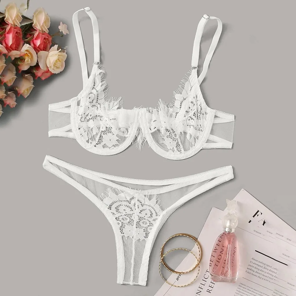 

Erotic Lingerie Underwear Sexy Lace Bra And Panties Set Transparent For Women Comfortable Bielizna Damska Lenceria Fashion Brief
