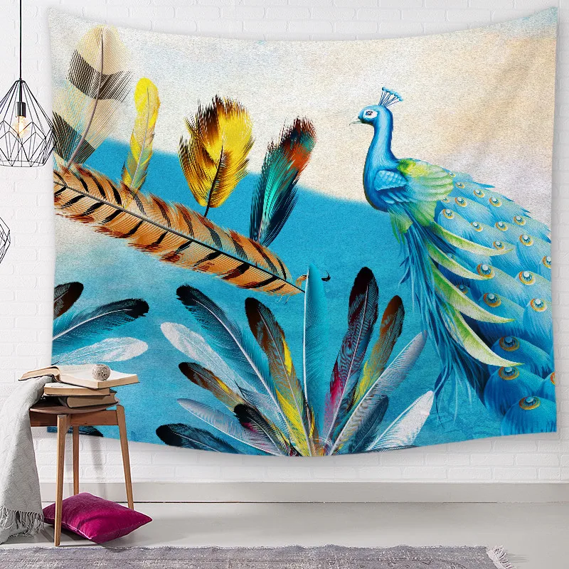 CAMMITEVER Colorful Feather Tapestry Art Wall Hanging for Bedroom Living Room Dorm  Дом и