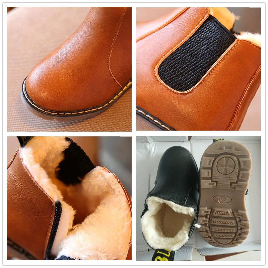 Короткие резиновые сапоги ботинки для мальчиков и девочек кожаная обувь в