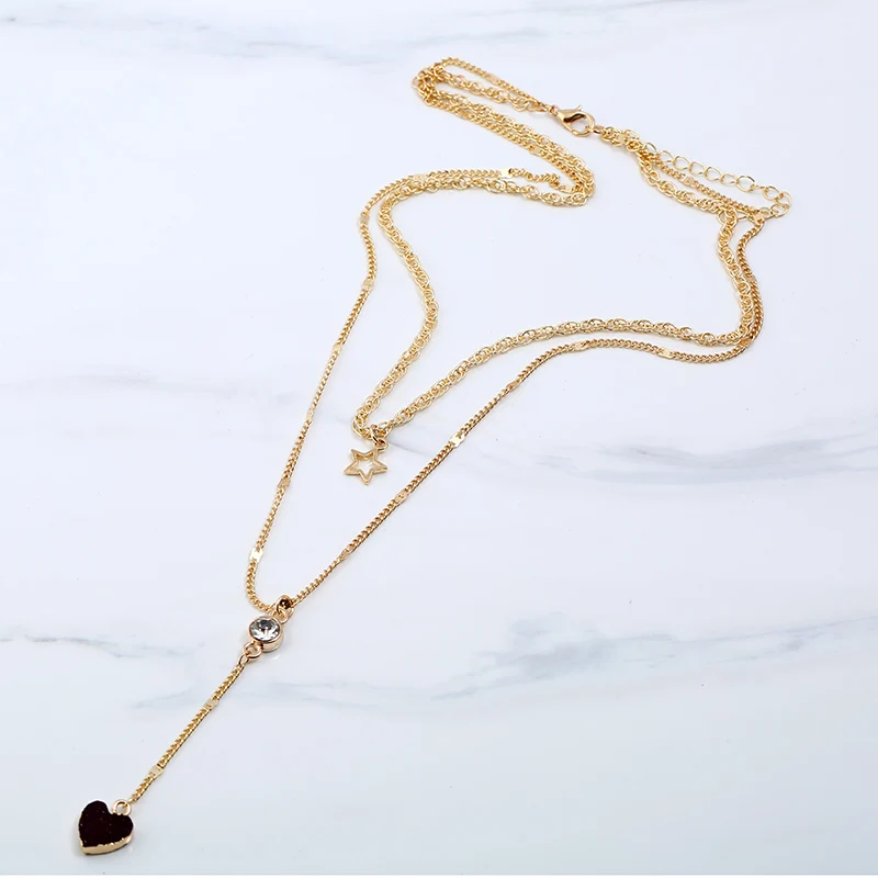 Minimalist Golden Heart Pendant Necklace for Women Models 2019 New Adjustable Luxury Jewelry Gift Party Wedding | Украшения и