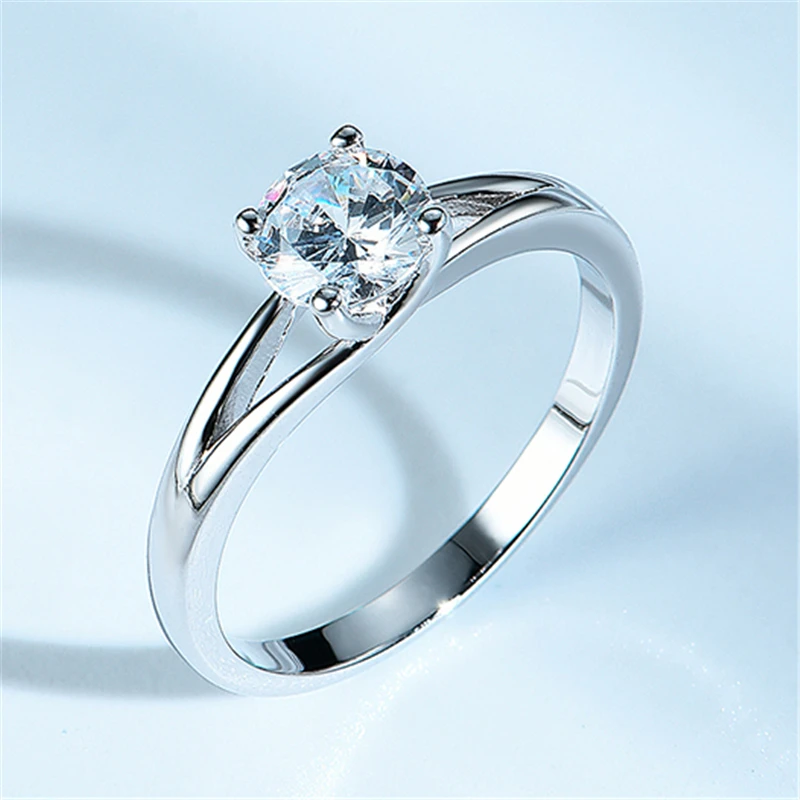 

Женское кольцо из серебра 925 пробы, с фианитом, 6,0 мм