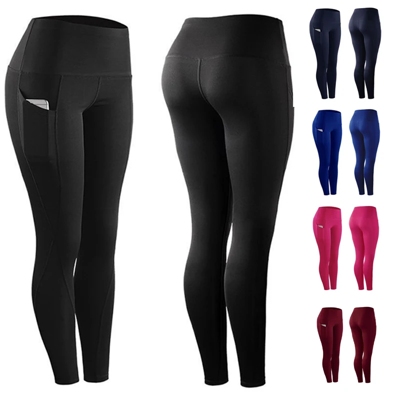 

Women Breathable Yoga Pants High Waist Workout Leggings Pocket for Running Sports JAN88