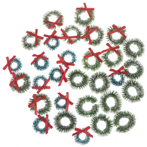 10 шт. Рождественские венки, миниатюрные сказочные садовые украшения для дома, миниатюрный кукольный домик, микро декор, подарок сделай сам, украшение для кукольного домика