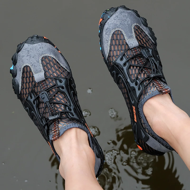 Hiking Shoes Men Elastic Outdoor Climbing Trekking Jogging Sneaker Waterproof Bending Resistance Upstream Women Water Shoe Soft