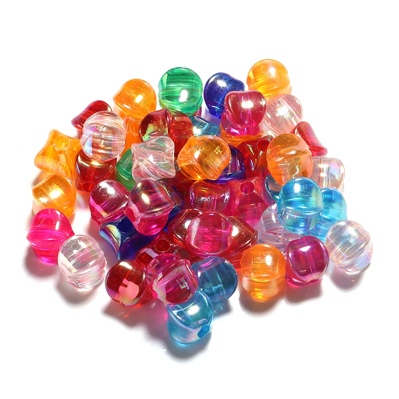 

100Pcs/Lot 10mm Acrylic Color Plating Four Corners Beads For Jewelry Making Components