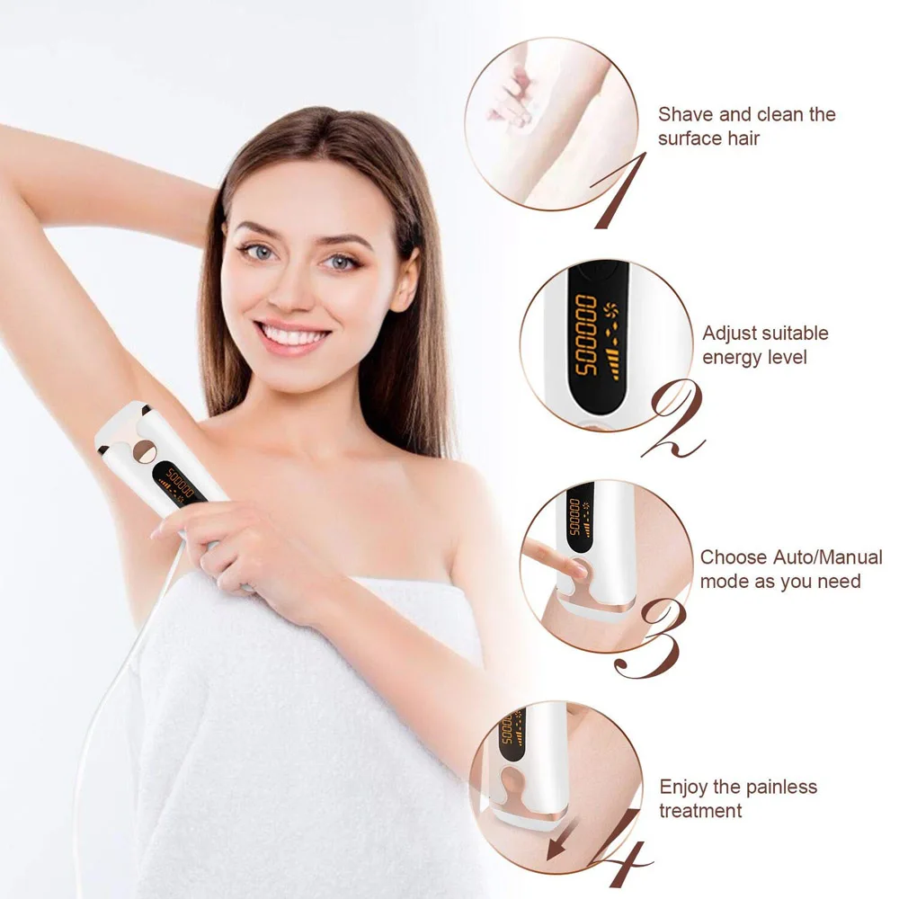 Профессиональная Перманентная лазерная эпиляция IPL 500000 вспышек удаление волос