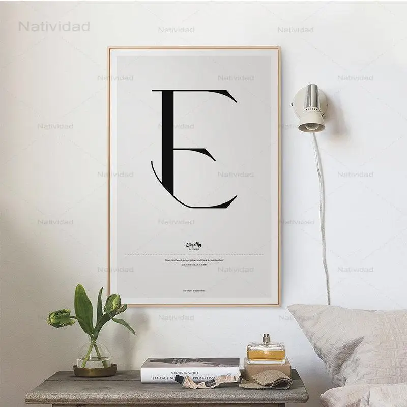 Картина на холсте в европейском стиле с английским алфавитом слова цитаты