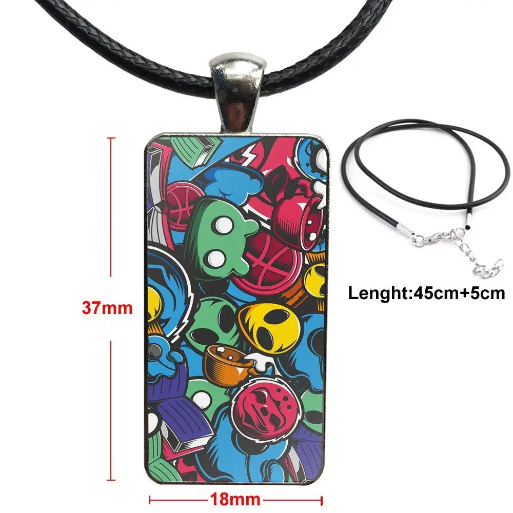 

Design Fashion Vintage Glass Women Rectangle Necklace Pendants For Kids Beads Money Cash Skull Flower