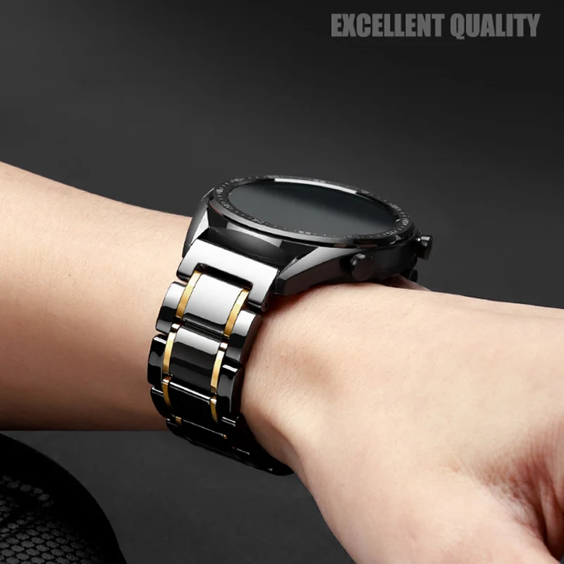 Керамические ремешки 20 мм 22 для Xiaomi AMAZFIT Stratos 3 2 S/GTS/GTR 42 47 мм/Pace/Bip ремешок часов