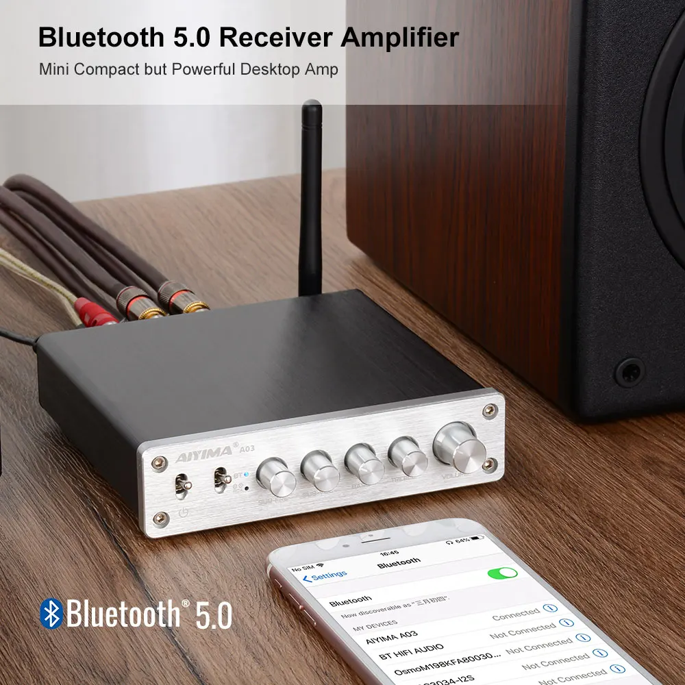 AIYIMA TPA3116 Subwoofer Bluetooth Amplifier HiFi TPA3116D2 2.1 Digital Audio Power Amplifiers 50Wx2+100W Sound Amplificador A03 images - 6
