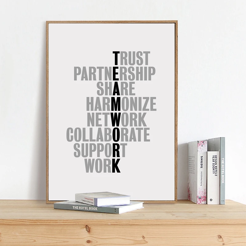 

Teamwork Motivational Quotes Canvas Art Print Office Poster Inspirational Quote Canvas Painting Poster Office Wall Art Decor