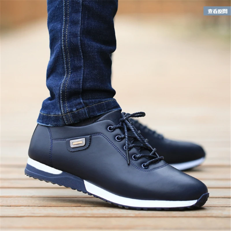 Мужские кроссовки для бега на улице обувь треккинга шнуровке из искусственной