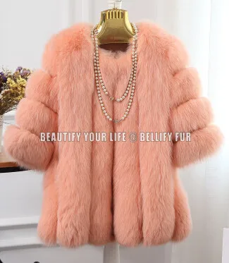 Зимнее роскошное пальто из лисьего меха облегающая куртка Женская Толстая