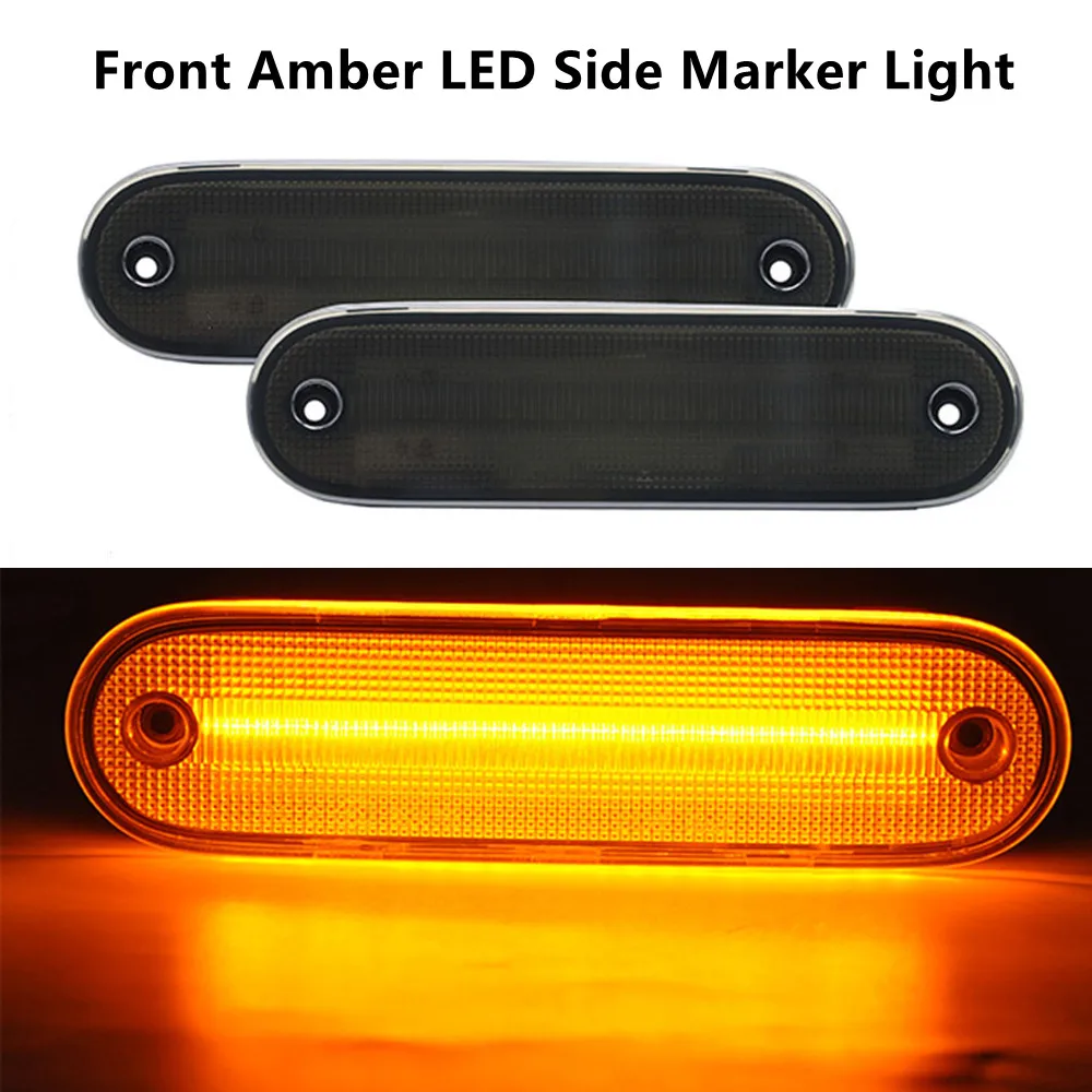 

2Pcs Smoked Lens Amber LED Front Side Marker Fender Bumper Repeater Lights Lamp For Mazda MX-5 Miata 1990-2005 Error Free