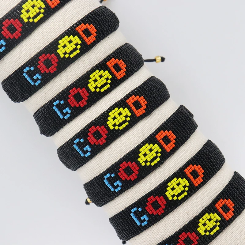 

BLUESTAR New Miyuki Bracelet Women Handmade Jewelry Exquisite Seed Bead Jewellery Gift Bracelets Letter-GOOD Adjustable Pulseras