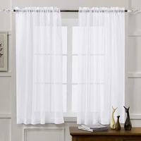 white tulle curtains for living room decoration modern linen fabric white gauze yarn curtain sheer voile kitchen curtain