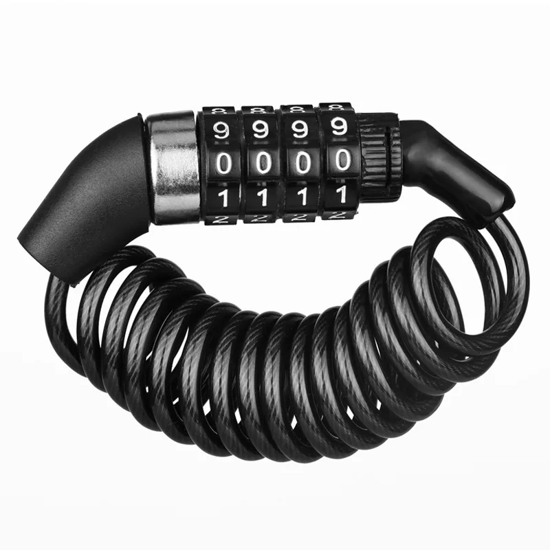 

Bicycle Lock 4-digit Lock Combination Number Password Rope Lock Wire Lock Portable Steel Bike Equipment Anti-theft Lock