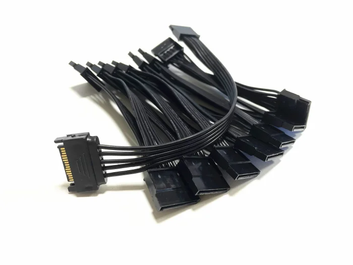 sata male to 15 sata female hard disk hdd ssd power cable sata 1 splitte to 15sata 15pin for chia mining server hard free global shipping