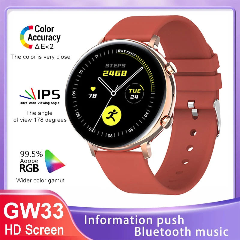 

GW33 Smart Watch Men's Electronic Watch Bluetooth Call ECG PPG Heart Rate Monitor IP68 Waterproof Smart Watch for Android IOS