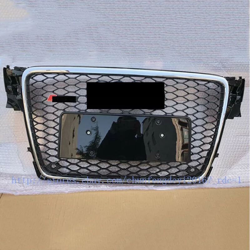 

For AUDI A4/S4 B8 2009 2010 2011 2012 8T HONEYCOMB MESH RS4 STYLE HEX GRILLE GRILL Silver BLACK