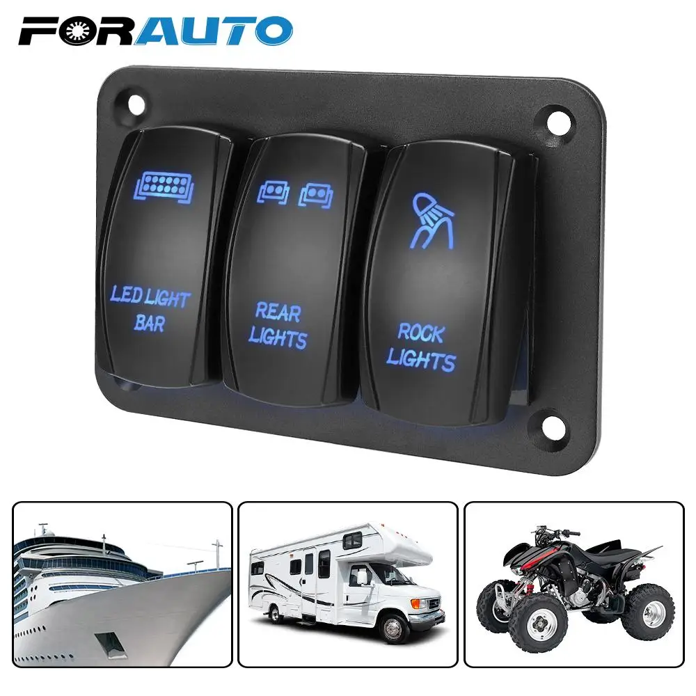 

Переключатель 12 В 24 в панель управления 3 банды клавишный переключатель панель для авто автомобиля морской ATV UTV Вкл/Выкл светодиодный свети...