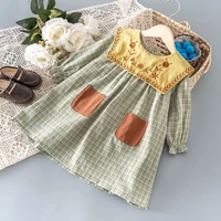 spring girl baby clothes kids plaid embroidery straight dress for toddler girls baby cloth 1 year birthday dresses outfit dress
