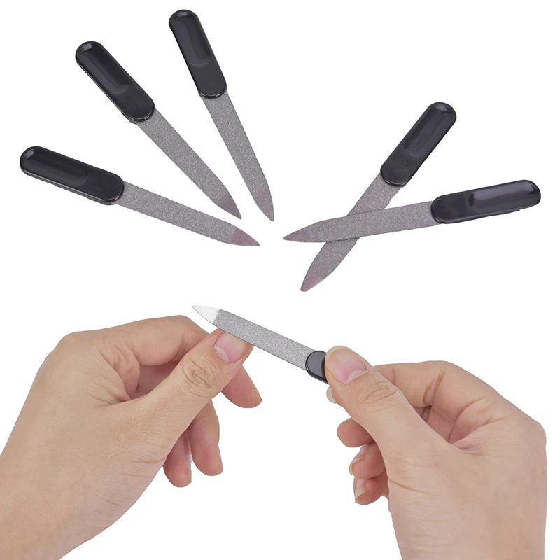 

5 шт. Pro пилочка для ногтей металлический двойной Пластик ручка Пилочки для ногтей двусторонняя Пилочки для ногтей "сделай сам" для маникюра ...
