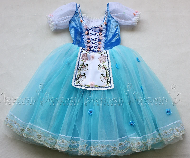 Peasant Style Lise Custom Handmade Professional Long Ballet Dresses Blue Romantic Tutu BT718 | Тематическая одежда и