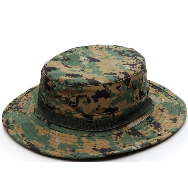 Digi-Woodland Тактический в стиле армии США Boonie шляпа Военная Мужская хлопковая камуфляжная кепка Пейнтбол снайперская страйкбольная крышка ведра s Охота Рыбалка на открытом воздухе охотничьи шляпы - Color: Digi-Woodland