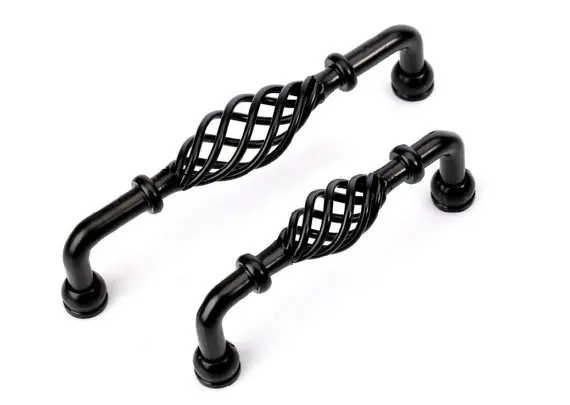 MFYS черная ручка для шкафа и ящика мебели из цинкового сплава винтажные ручки