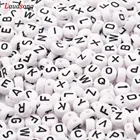 Бусины-разделители для ювелирных изделий, черные, белые, 7 мм