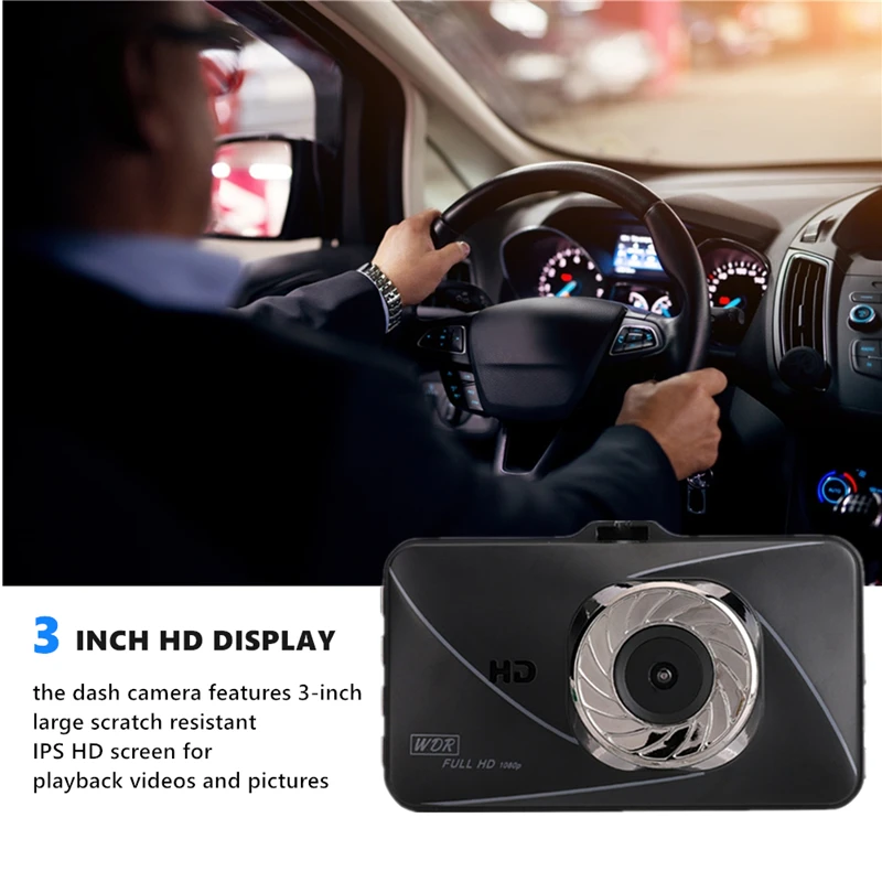 Odare Full HD 1080P 3.0 Inch Dash Cam Driving Recorder Dual Lens Loop Record Car Dvr Camera Night Vision G-sensor Registrator | Автомобили