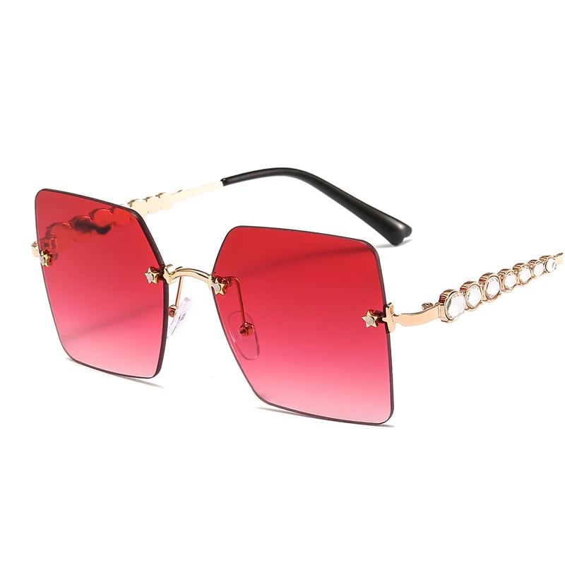 

Fashion Square Sunglasses Women Brand Design Metal Frame Gradient Lenes Oversized Ladies Sun Glasses Frame Eyewear Shades UV400