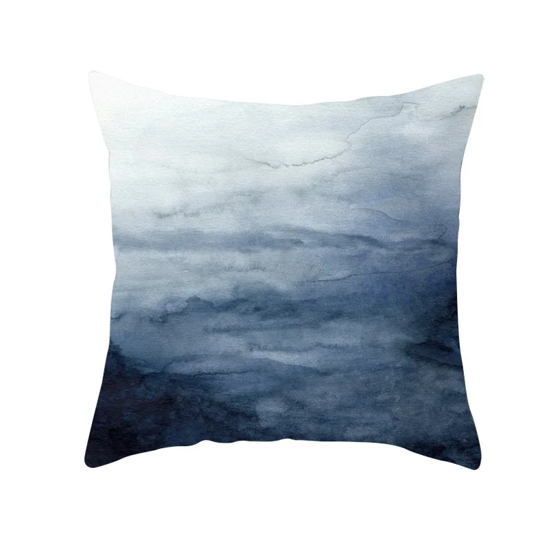 

Ink Blue Geometric Landscape Hug Pillowcase Peach Skin Hug Pillowcase Sofa Home Decorative Pillowcase Wholesale