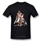 Храмовник футболка Графический 3d печати Для мужчин храмовник воин Футболка Ретро Для Мужчин's Качественный хлопок Футболка