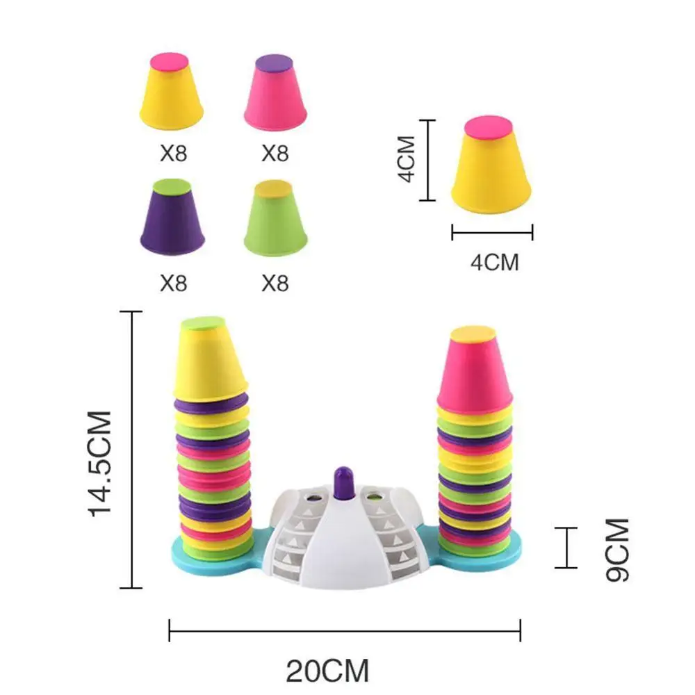 

A Set Of 32 Stacking Cups, ChildrenS Quiz, Stacking Cups, Manual Games, Early Education Board Game Toys