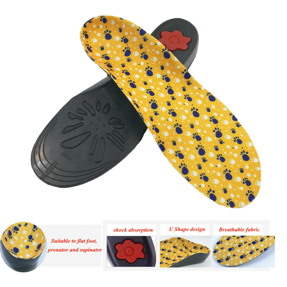 Kids Shoes Accessories Orthopedic Insoles For Children High Arch Support Flatfoot X/O Leg Clubfoot Healthy Full Pads