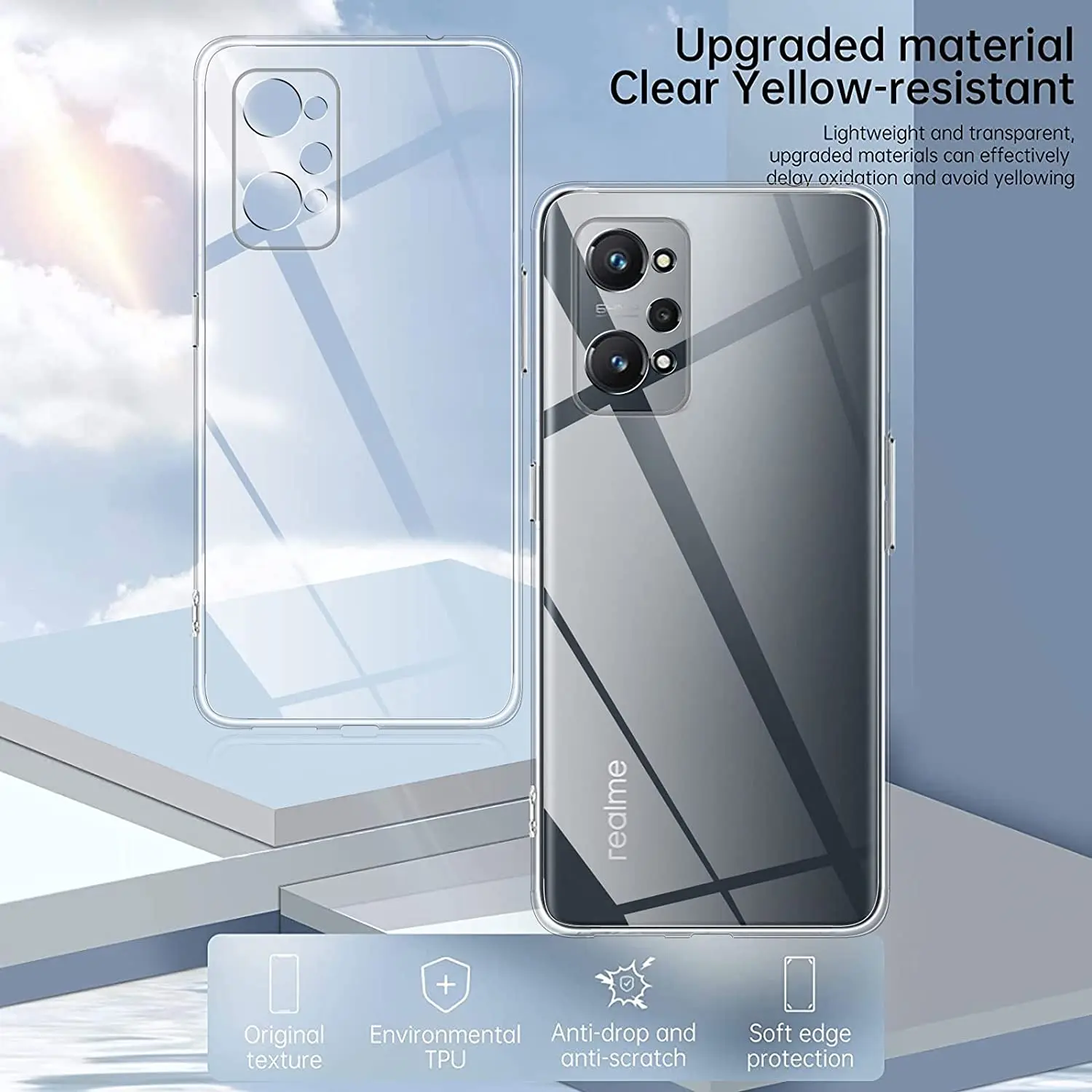 Чехол для Realme GT Neo3 2 Ультратонкий Прозрачный Мягкий защитный чехол из ТПУ