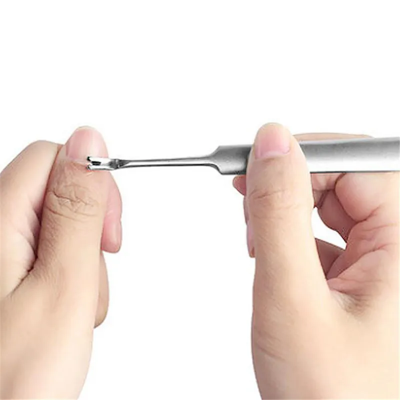 

Stainless Steel Silver Dead Skin Fork Exfoliating Dead Skin Push Manicure Tool Metal Double Sided Nail Manicure Pedicure Tool