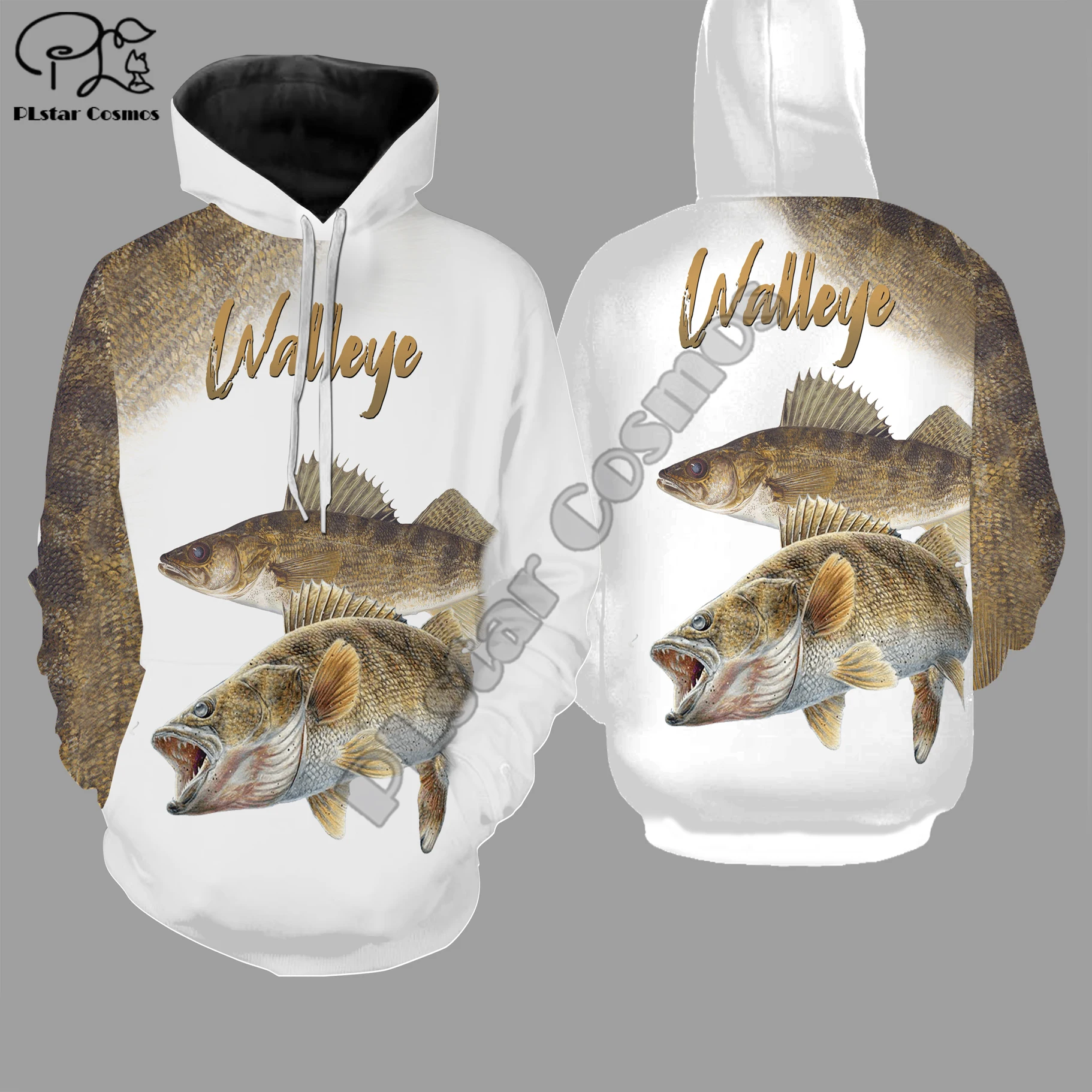 Толстовка Унисекс Рыбалка Walleye с 3d принтом модная повседневная толстовка