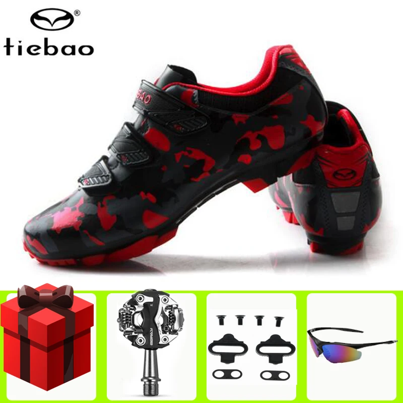 

Tiebao Cycling Shoes Men Sapatilha Ciclismo Mtb Add SPD Pedal Set Mountain Bike Self-Locking Bicycle Riding Superstar Sneakers