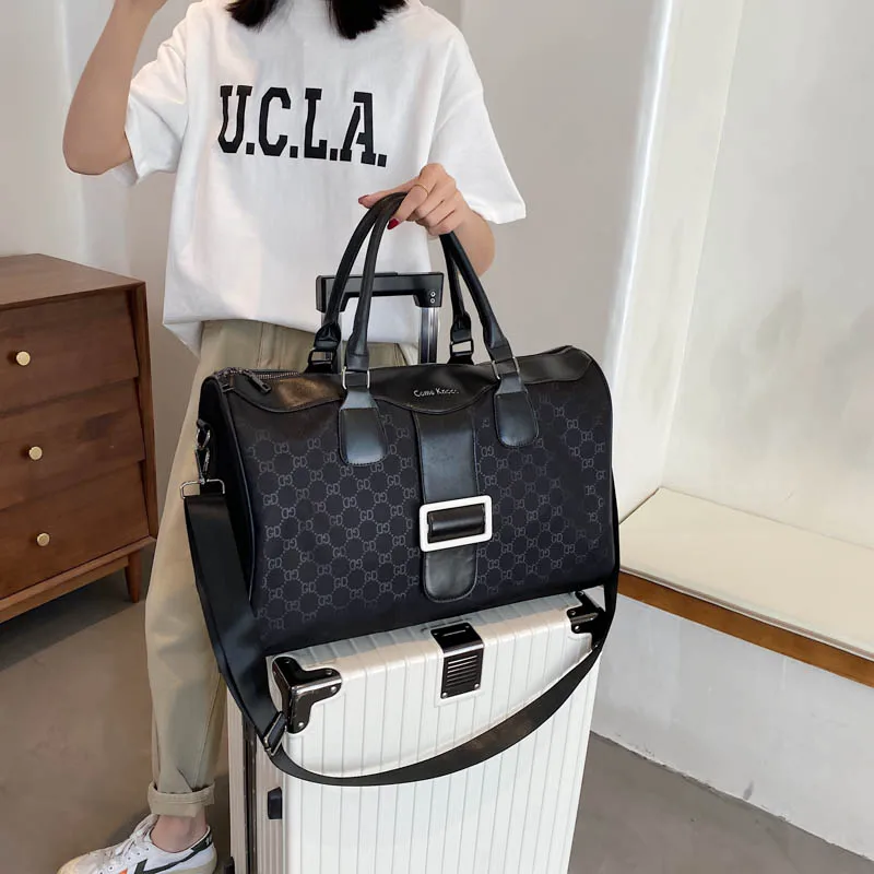 

YILIAN Short Distance Travel Bag Women's Fashion Portable Travel Bag Going Out Hand Luggage Bag Large Capacity Fitness Bag